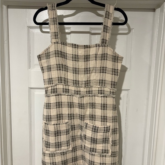 Olivaceous Checkered Mini Dress in Cream and Black - Picture 3 of 9